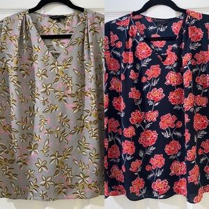 Banana Republic Sleeveless Blouse Floral Sz S PM EUC